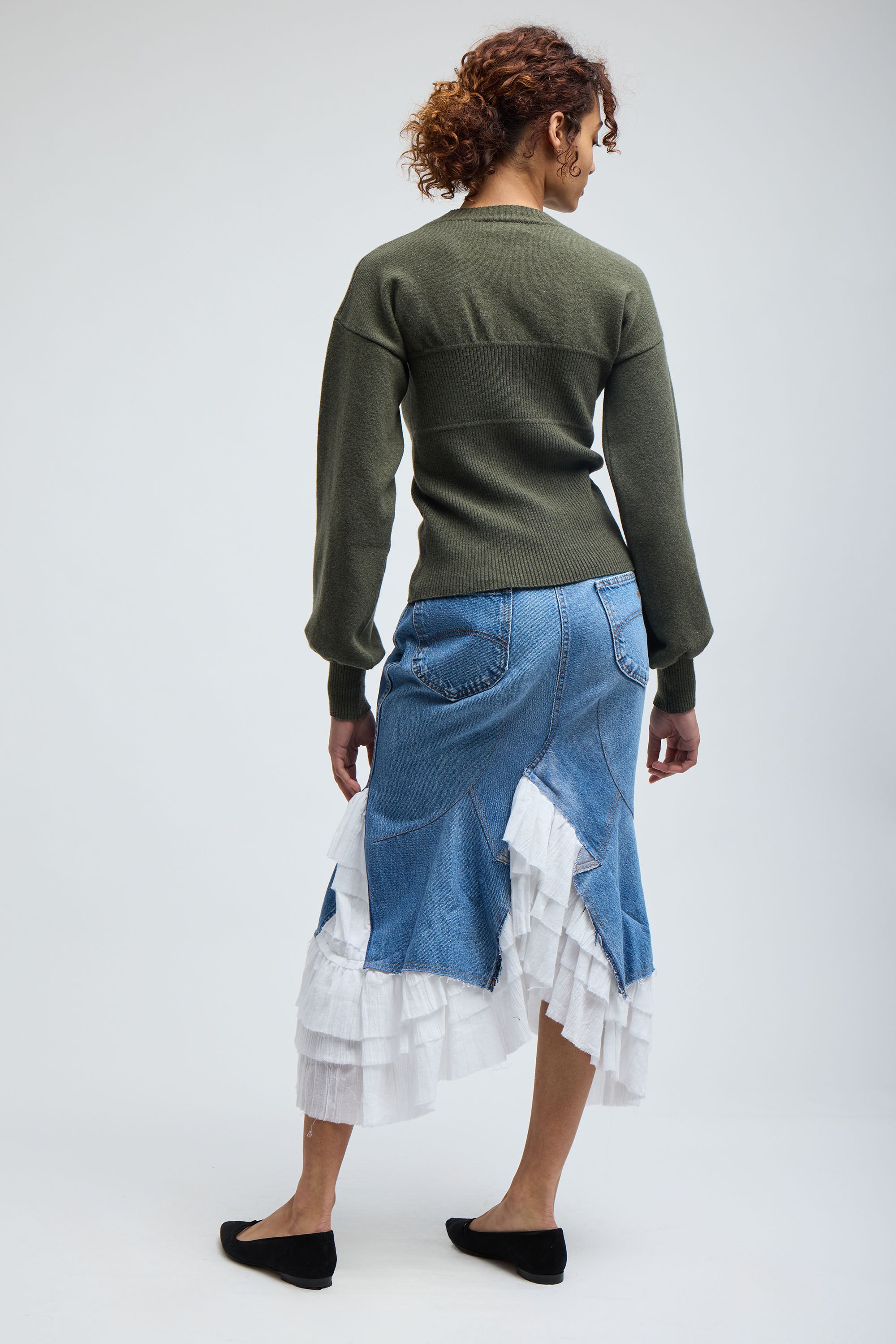 LINA BUSTIER SWEATER GREEN