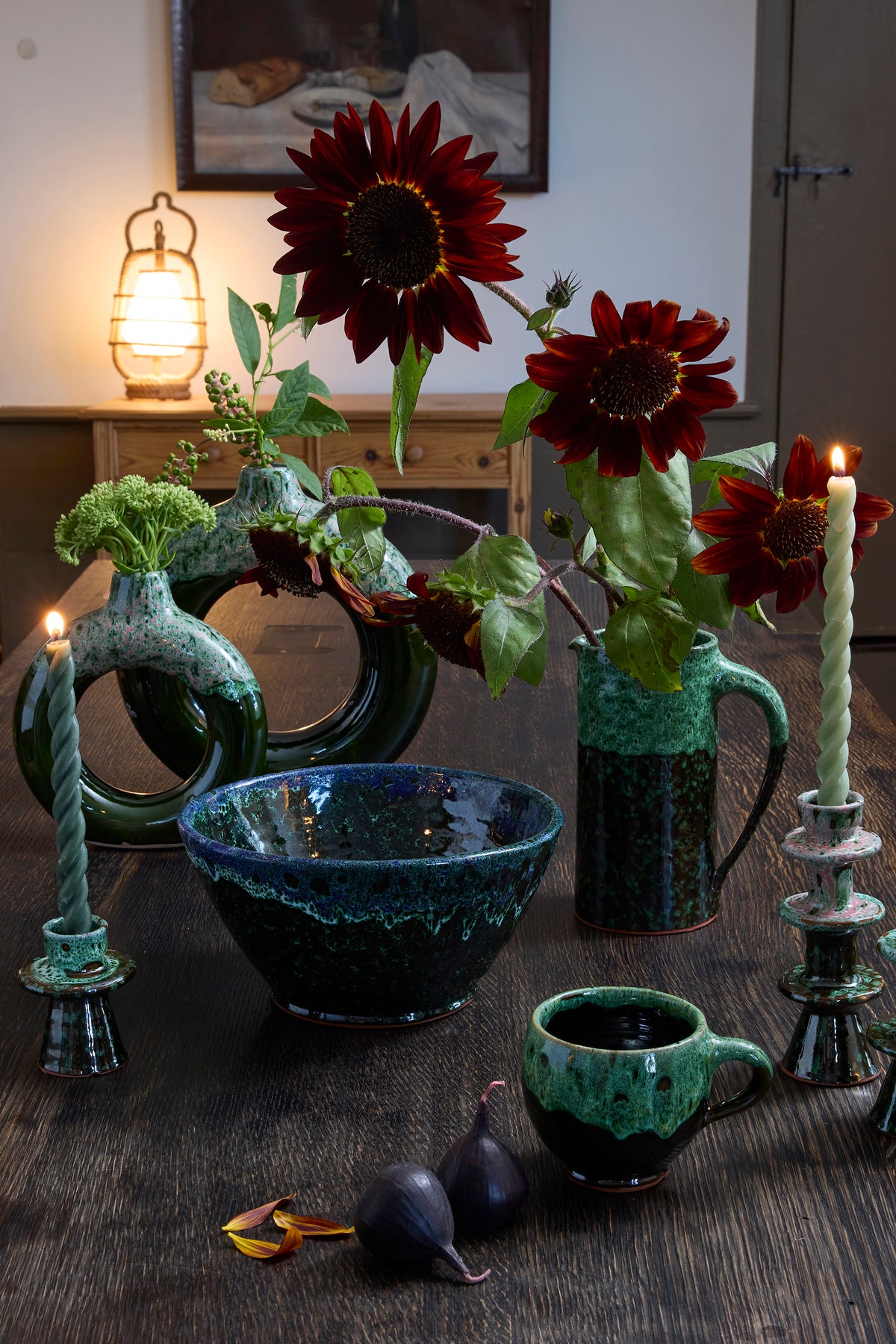 Marrakechi Azure Ceramic Candlestick