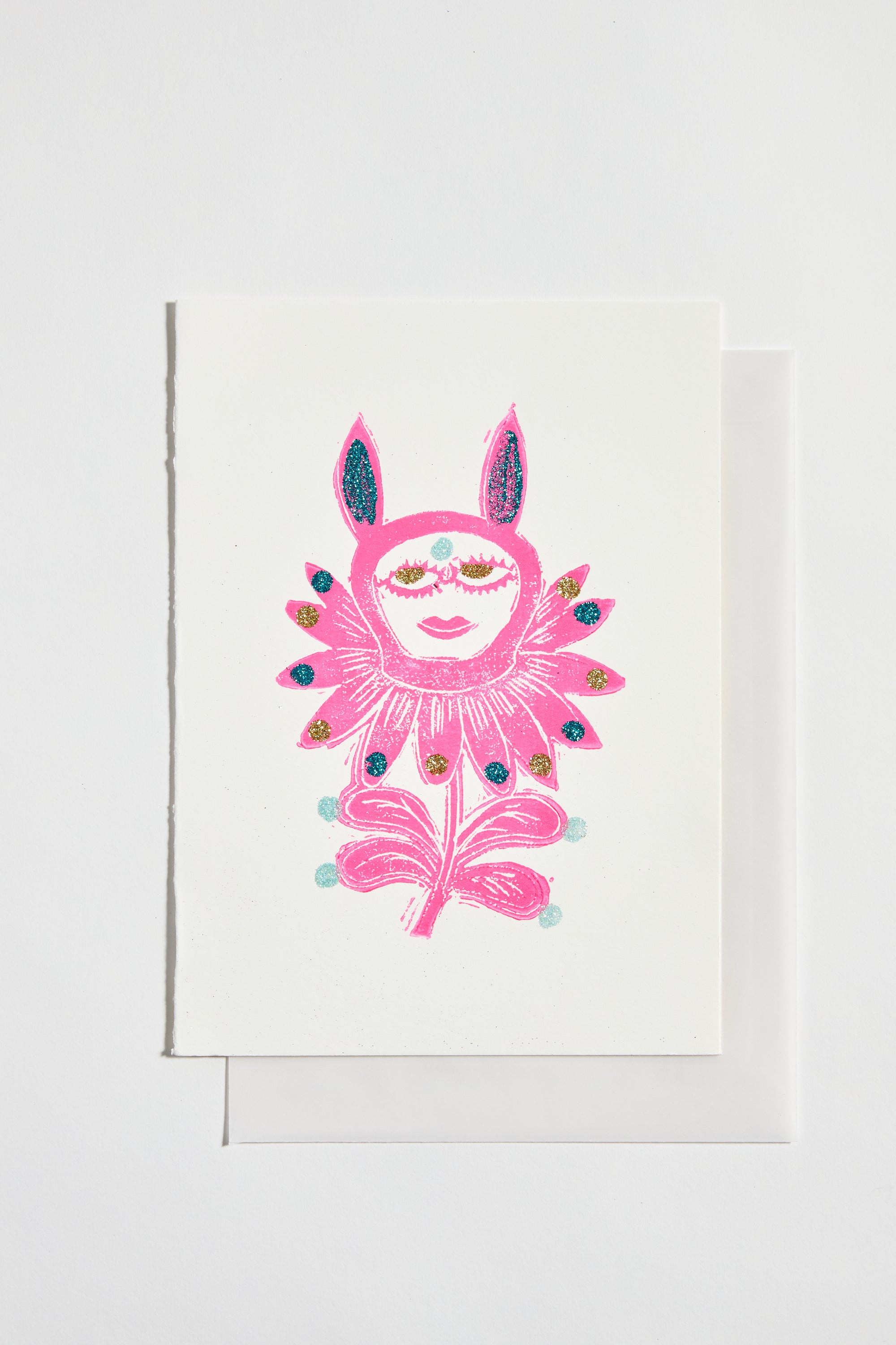 Minnieolga Handmade Card - Pink Bunny