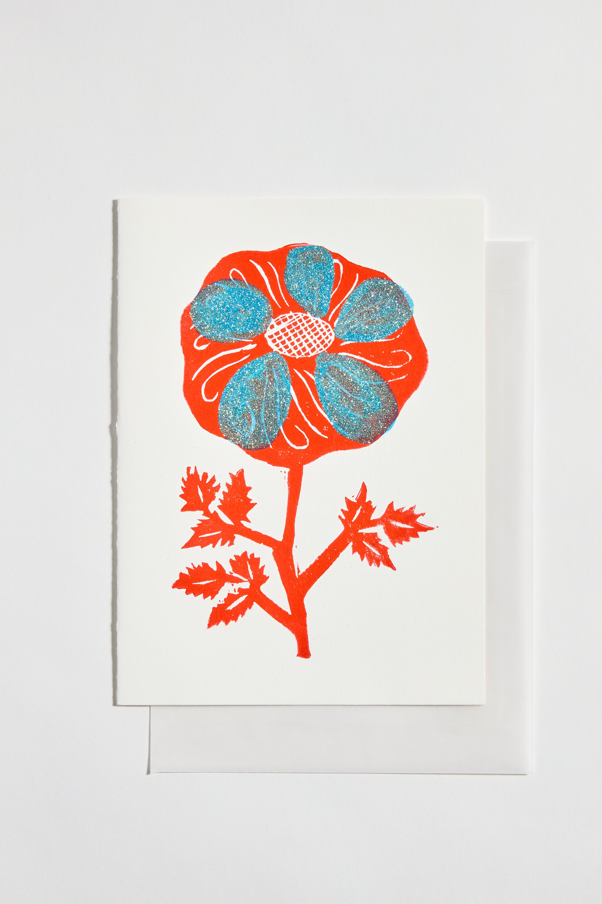 Minnieolga Handmade Card - Poppy Red