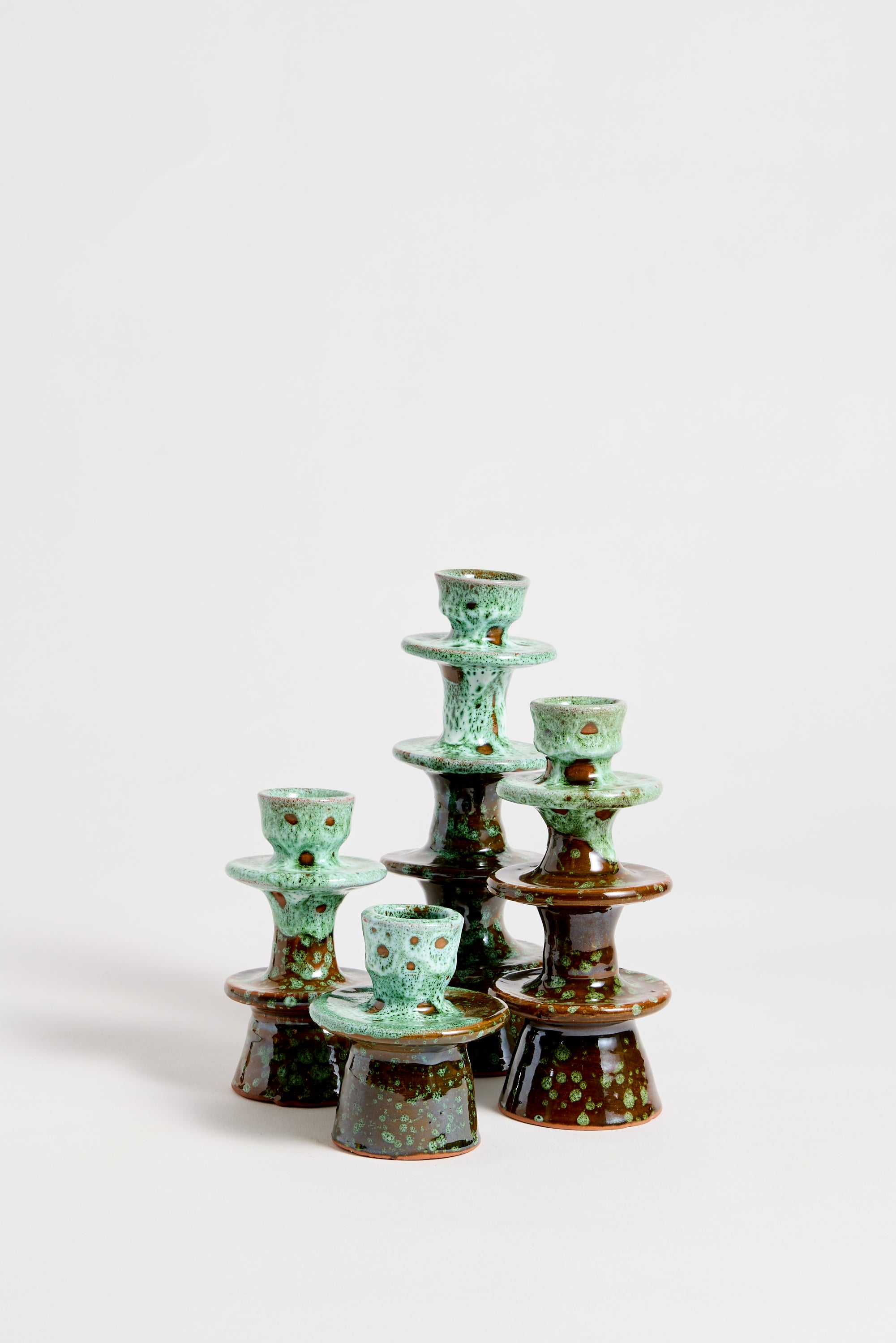 Marrakechi Azure Ceramic Quadruple Ring Candlestick