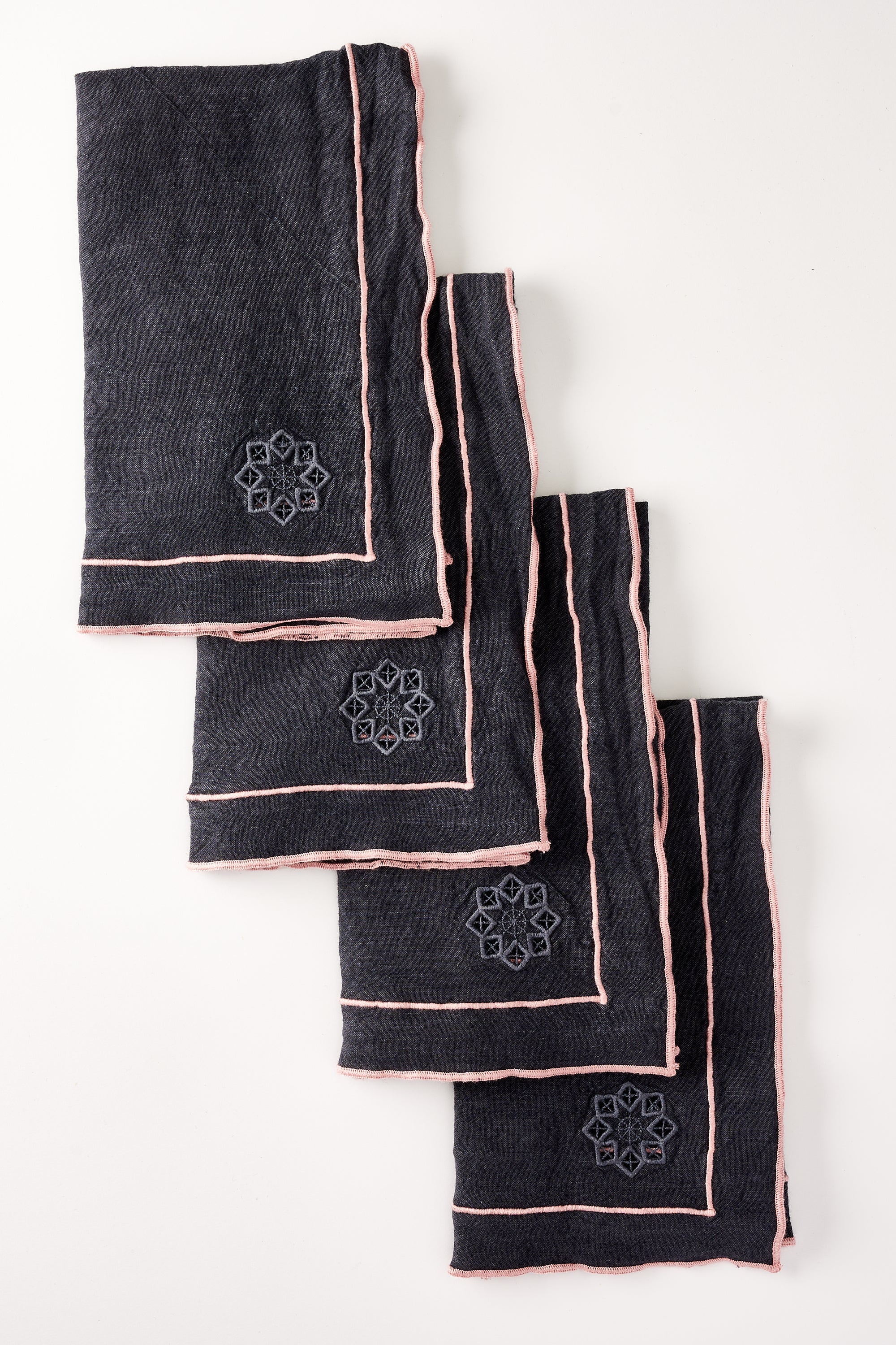 Linen & Bamboo Reusable Cloth Napkins, Slate Grey & Multi Color