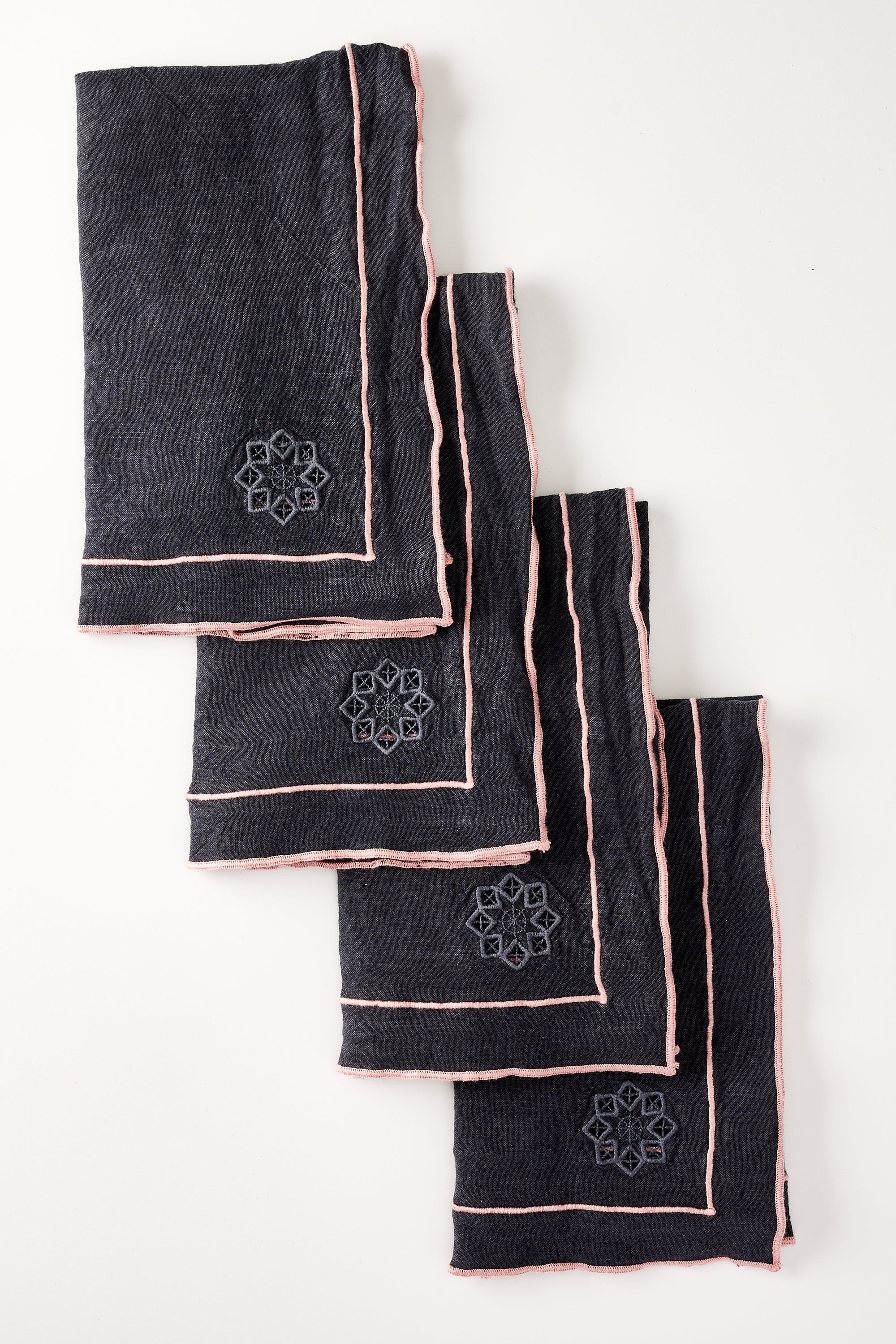 Day For Night Napkins Slate with Peony