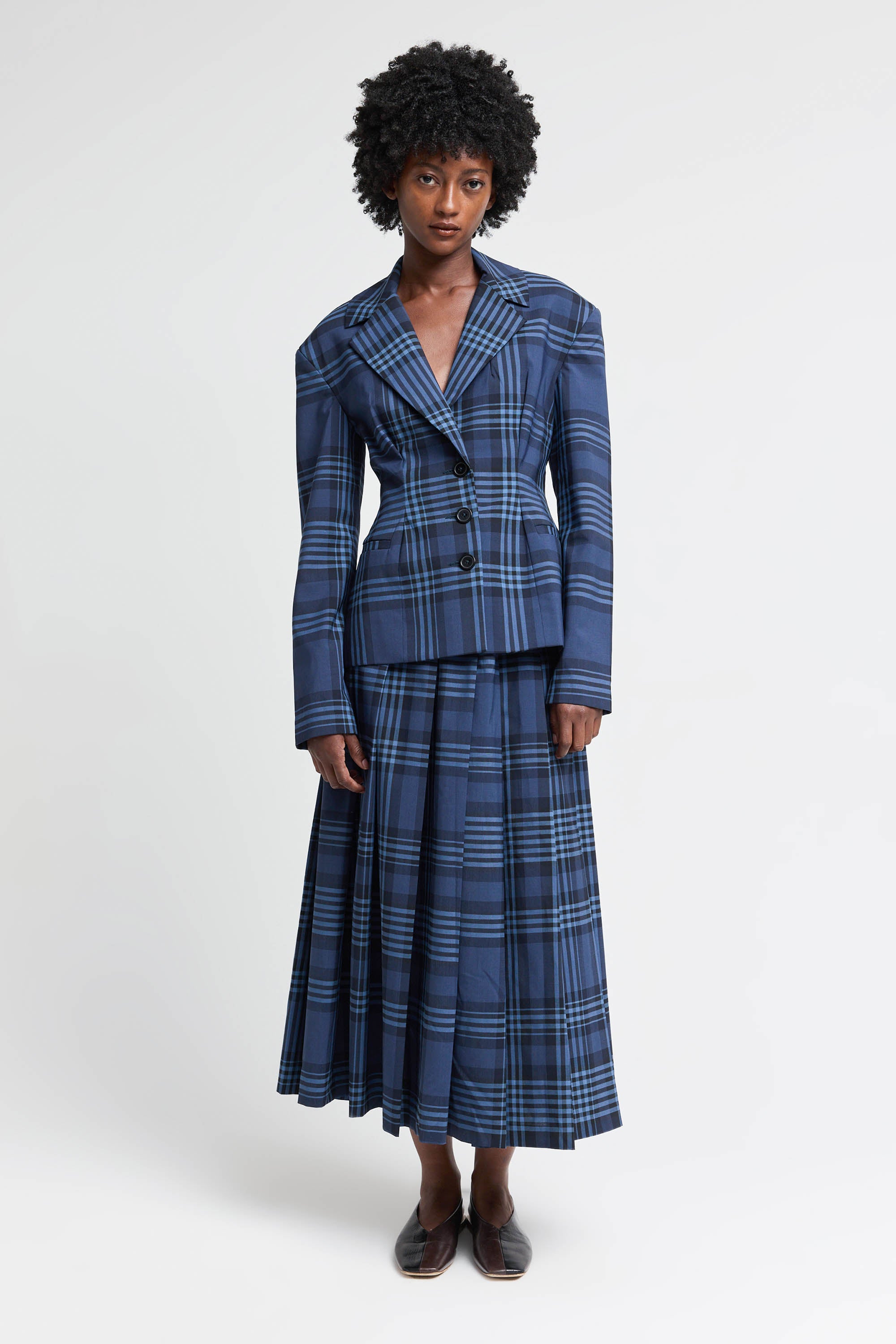 Ramblette Blazer in Blue Plaid – Rentrayage