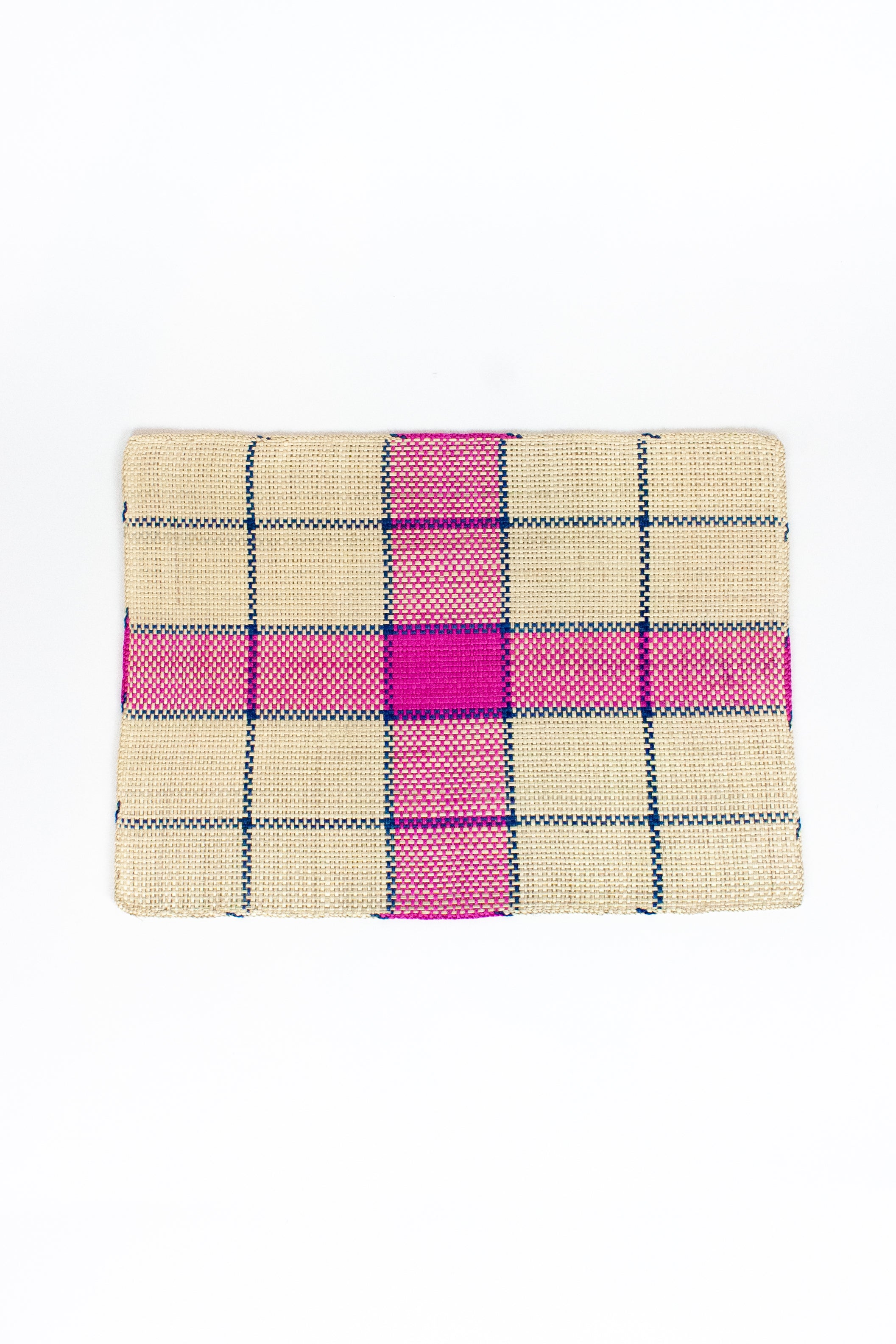 Handwoven Iraca Placemats - Fuchsia Plaid