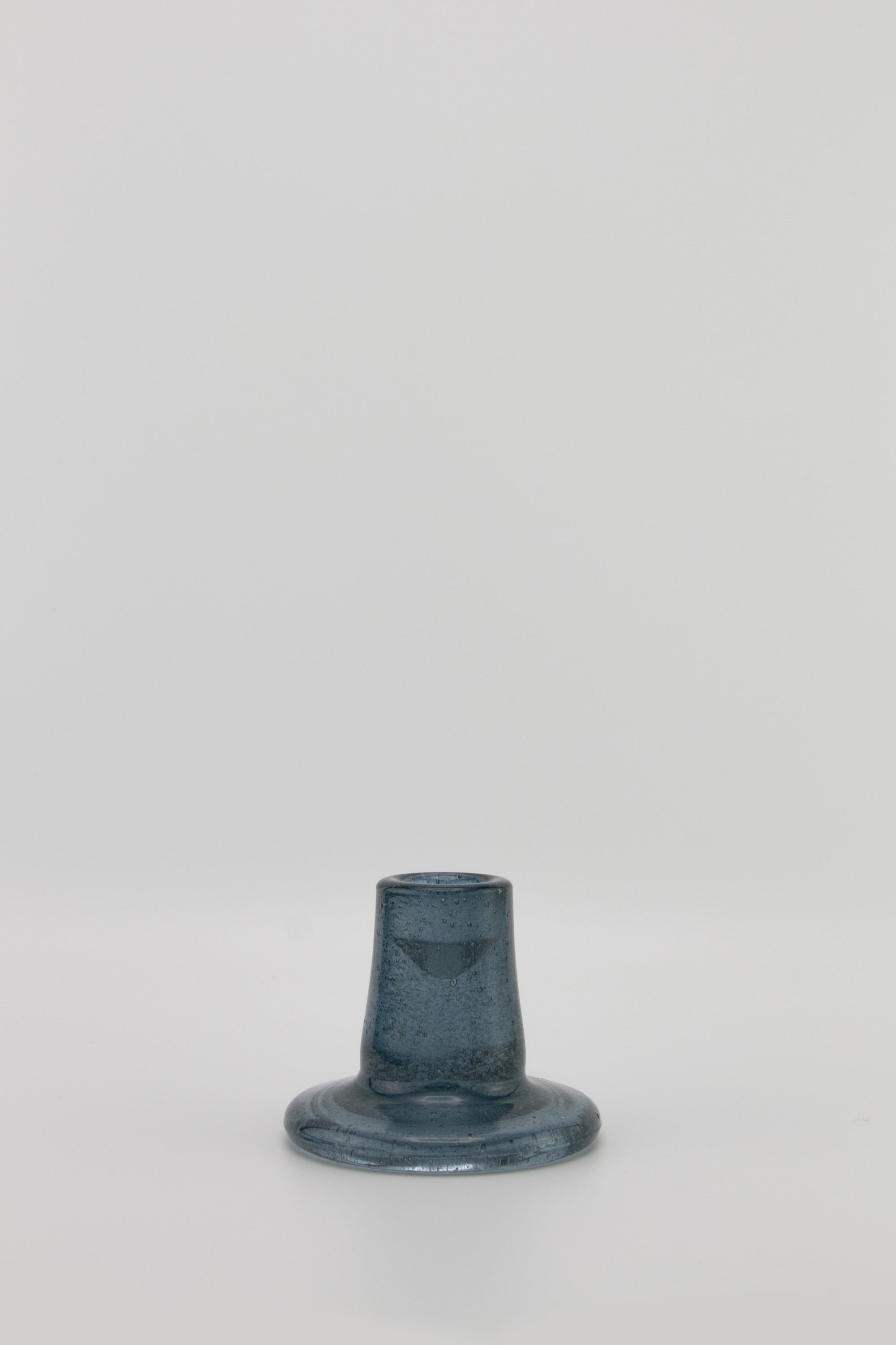 Recycled Glass Candleholder in Mineral Blue