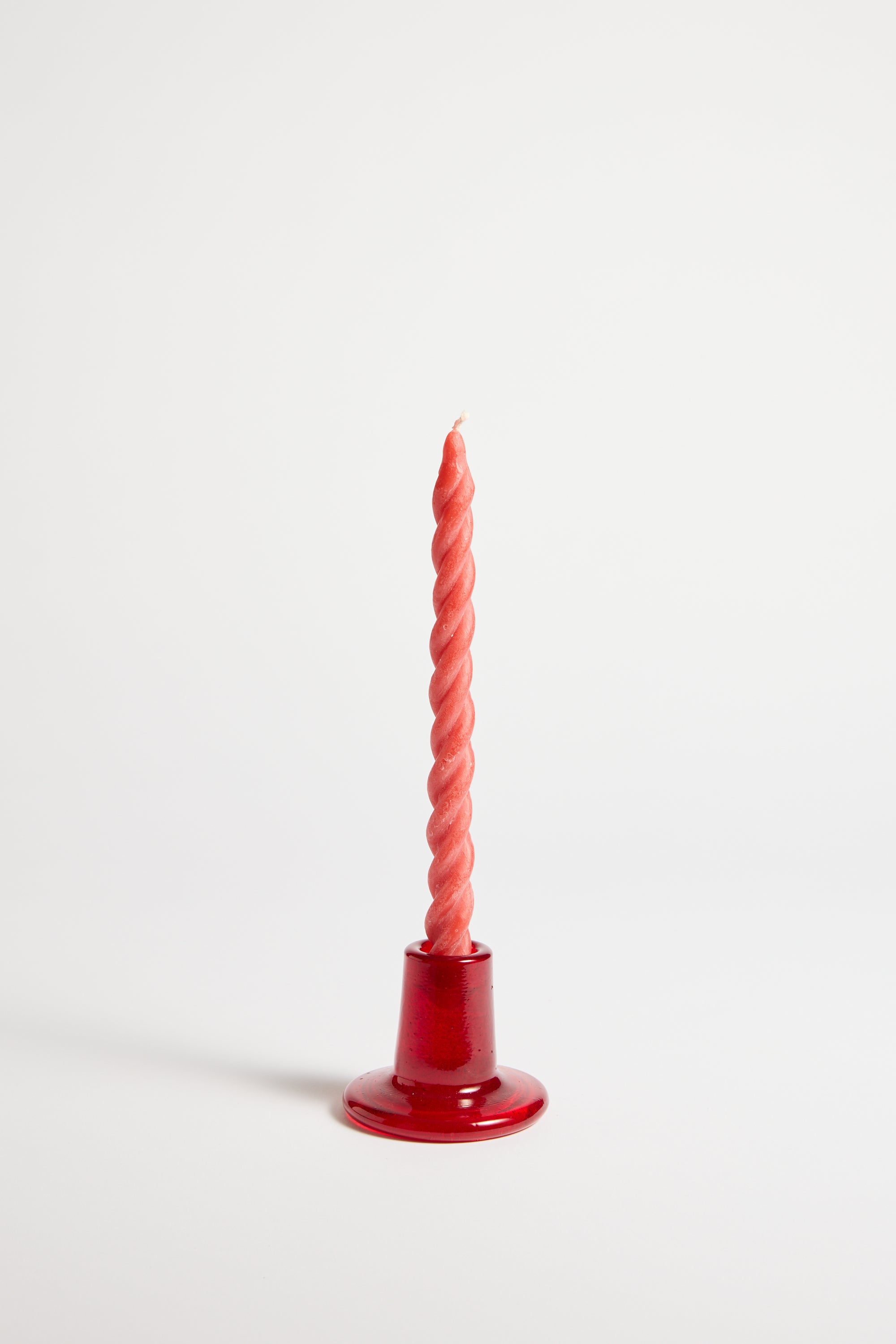 Recycled Glass Candleholder in Guardsmen's Red