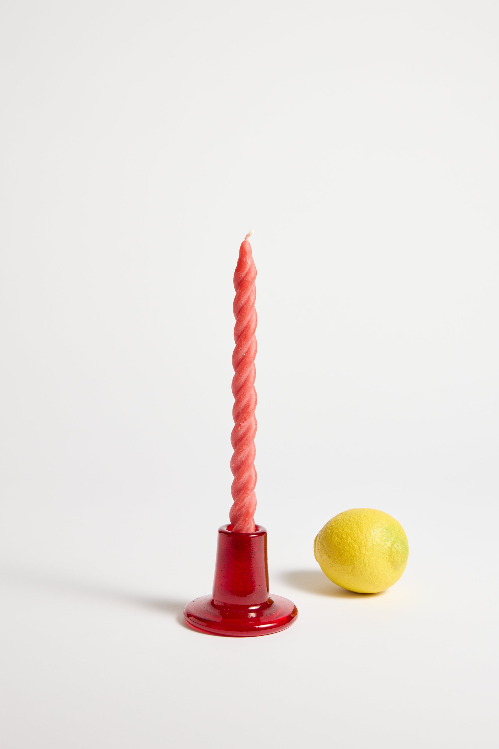 Recycled Glass Candleholder in Guardsmen's Red