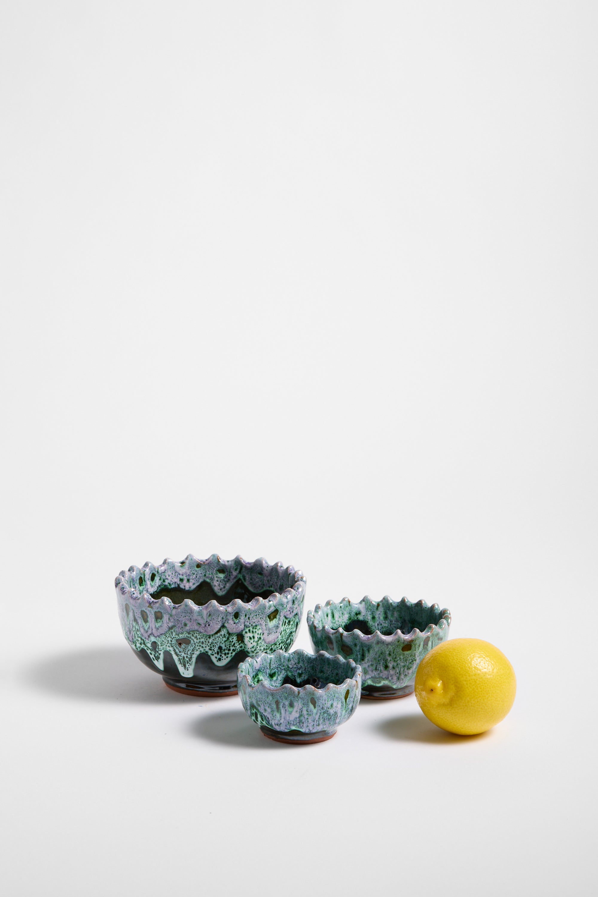 Marrakechi Ridge Edge Bowls in Lavender - Set of 3