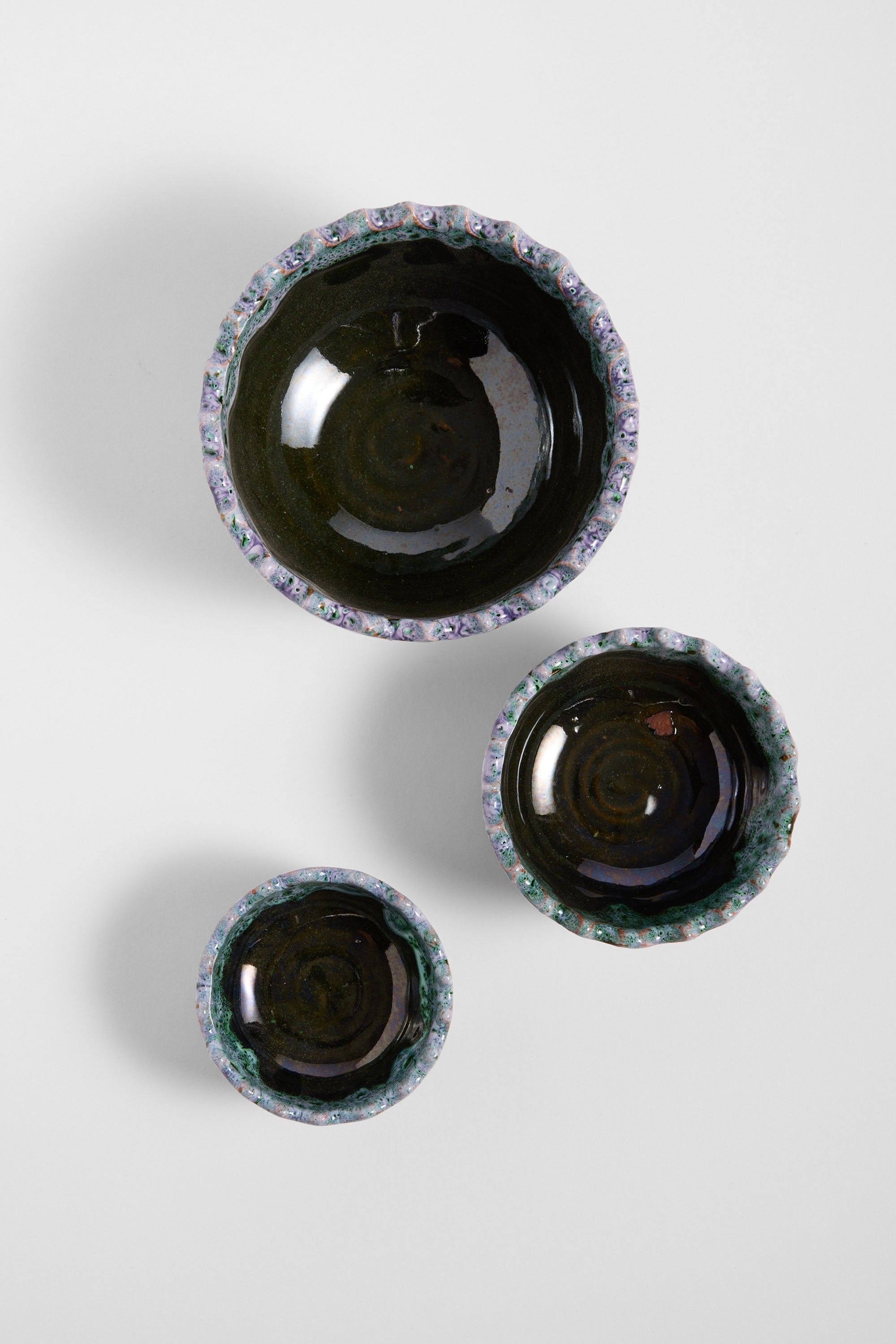 Marrakechi Ridge Edge Bowls in Lavender - Set of 3