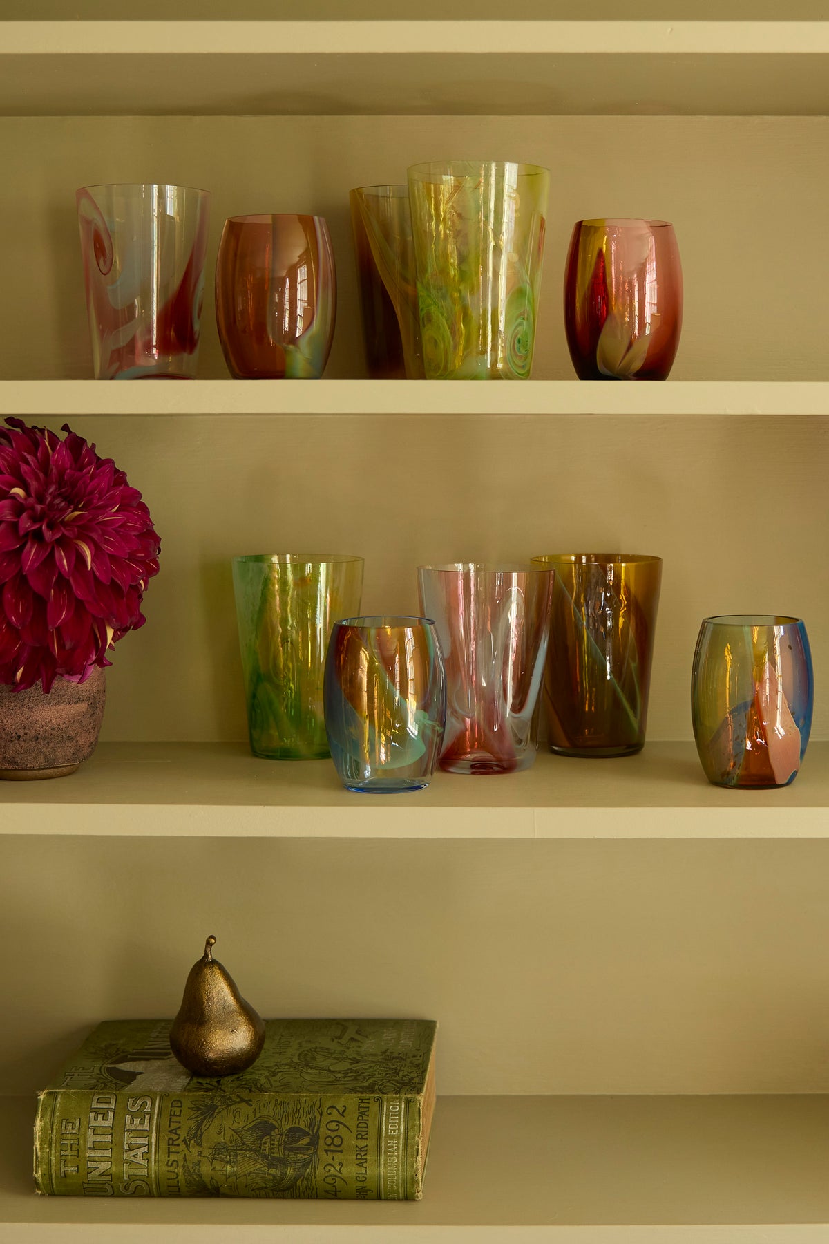 Spanish Hand-blown Crystal Glasses set of 2 in Green