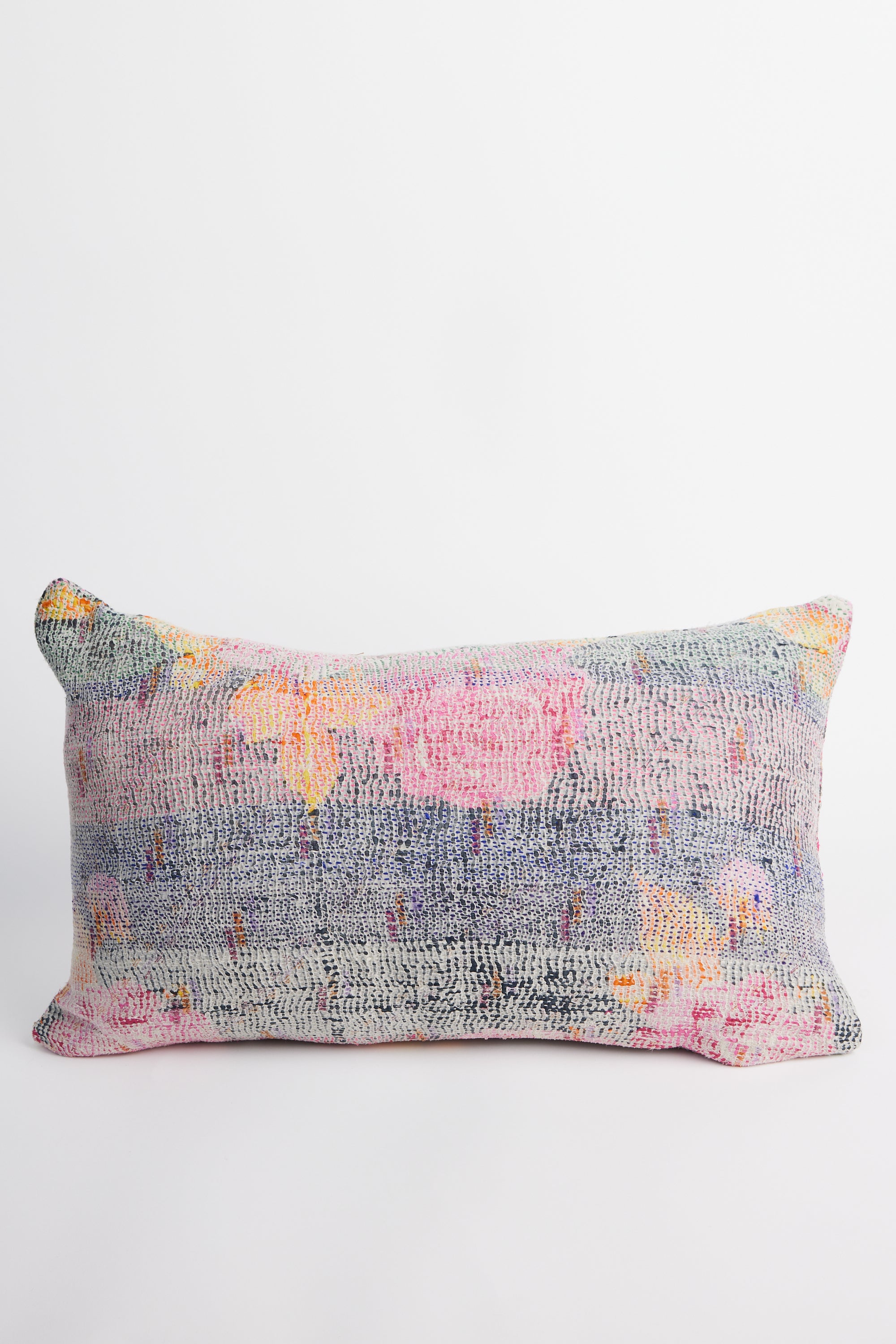 AUNTIE OTI UPCYCLED KANTHA LUMBAR PILLOW CASE