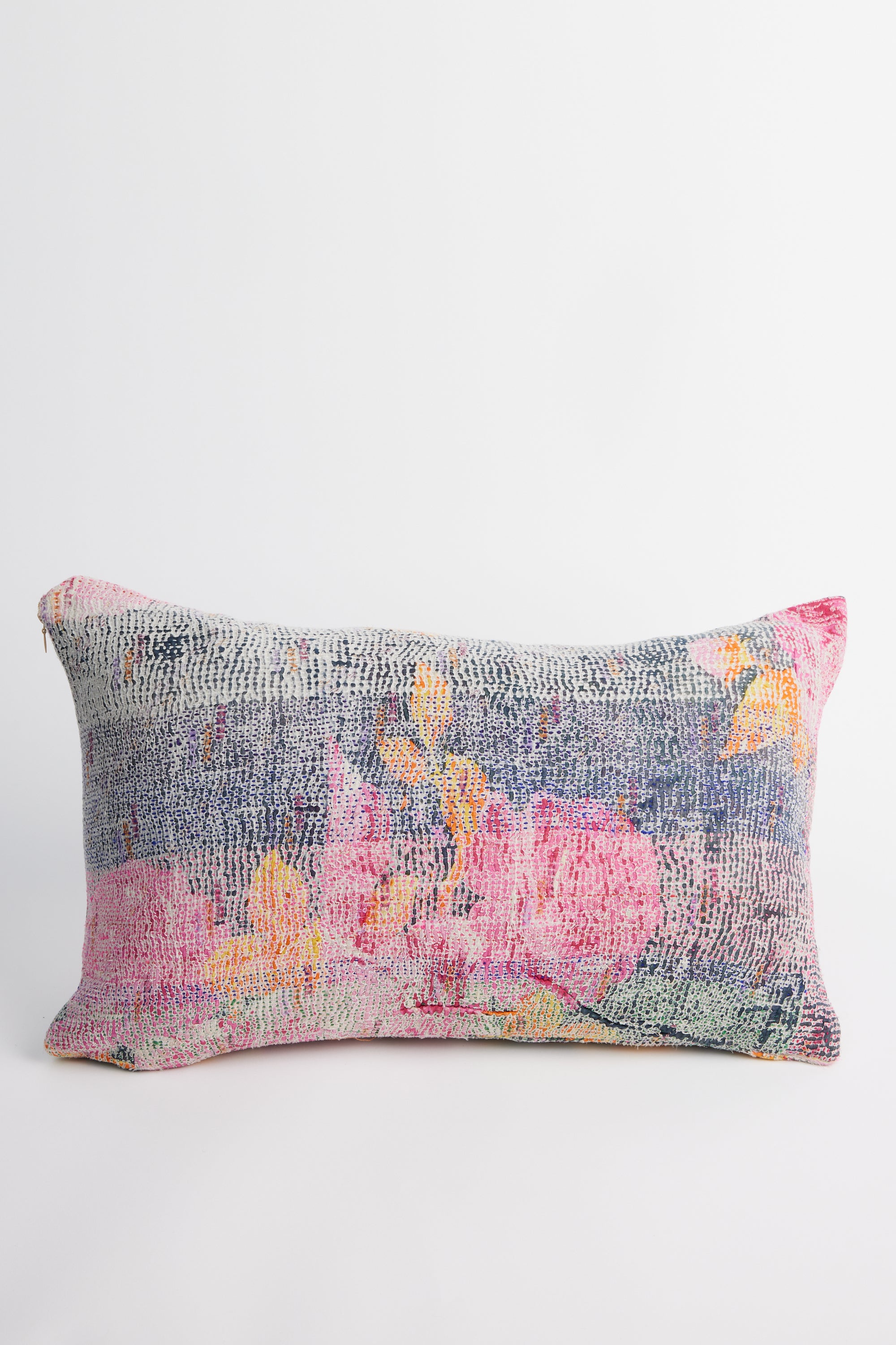 AUNTIE OTI UPCYCLED KANTHA LUMBAR PILLOW CASE