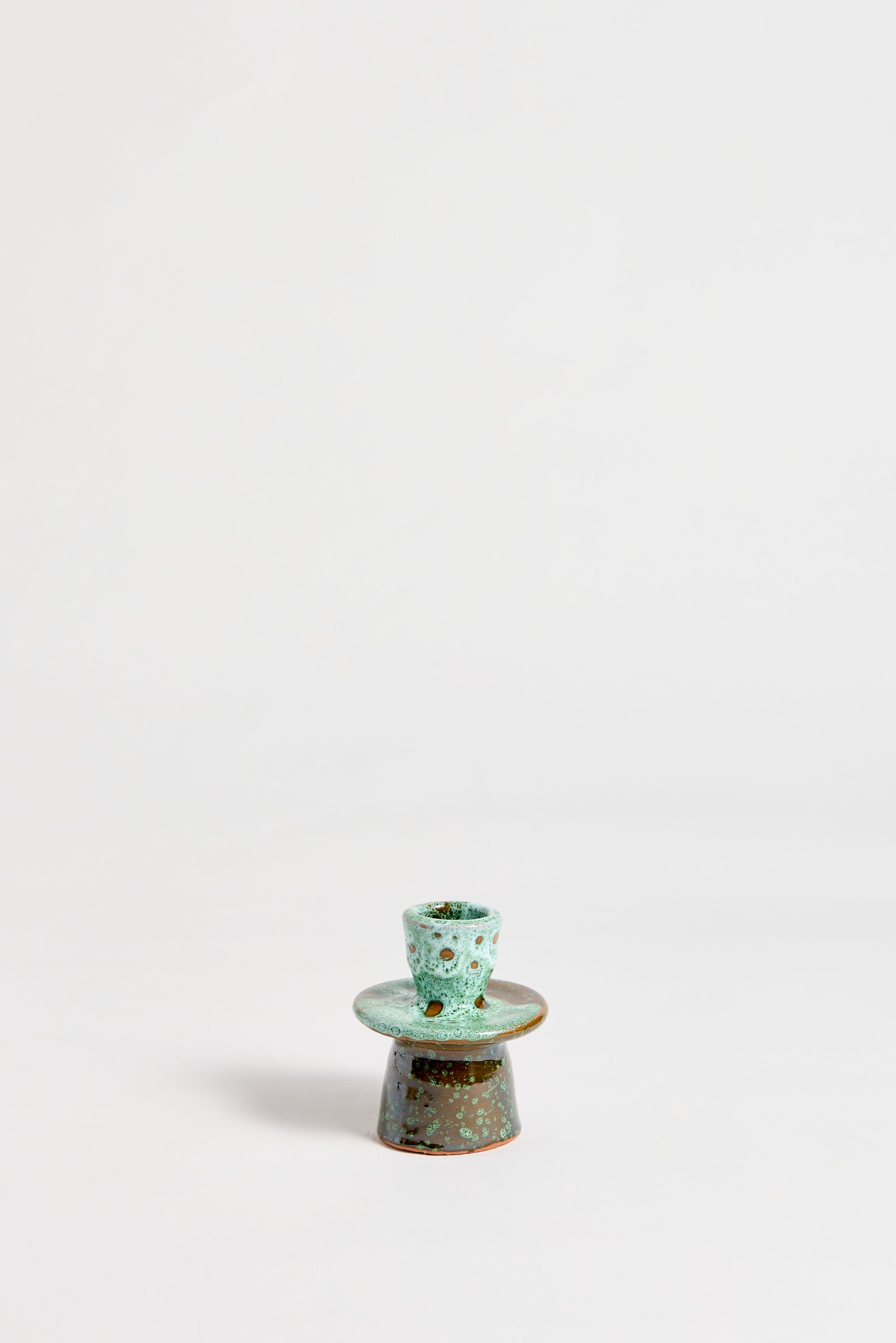 Marrakechi Azure Ceramic Single Ring Candlestick