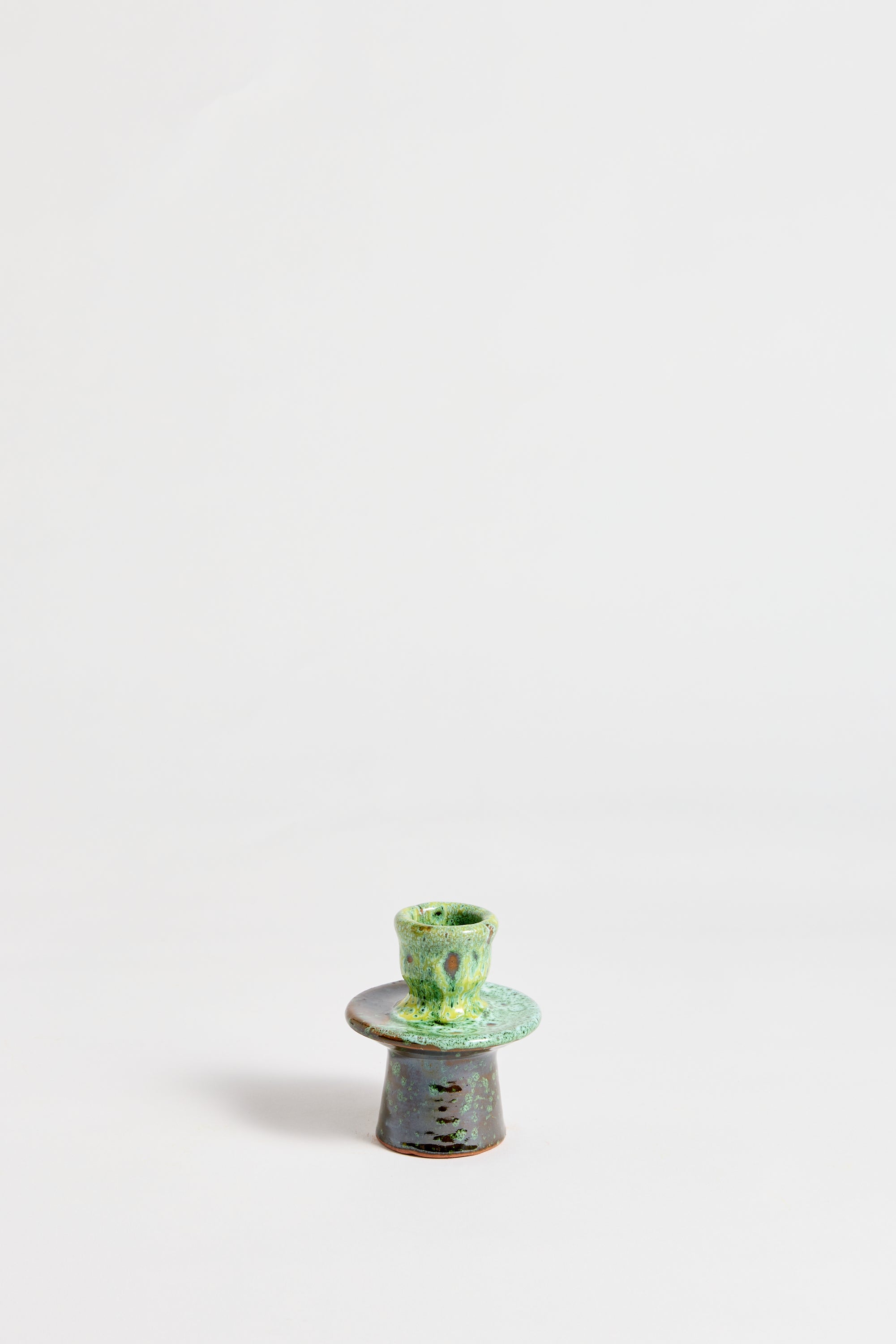 Marrakechi Lime Ceramic Single Ring Candlestick