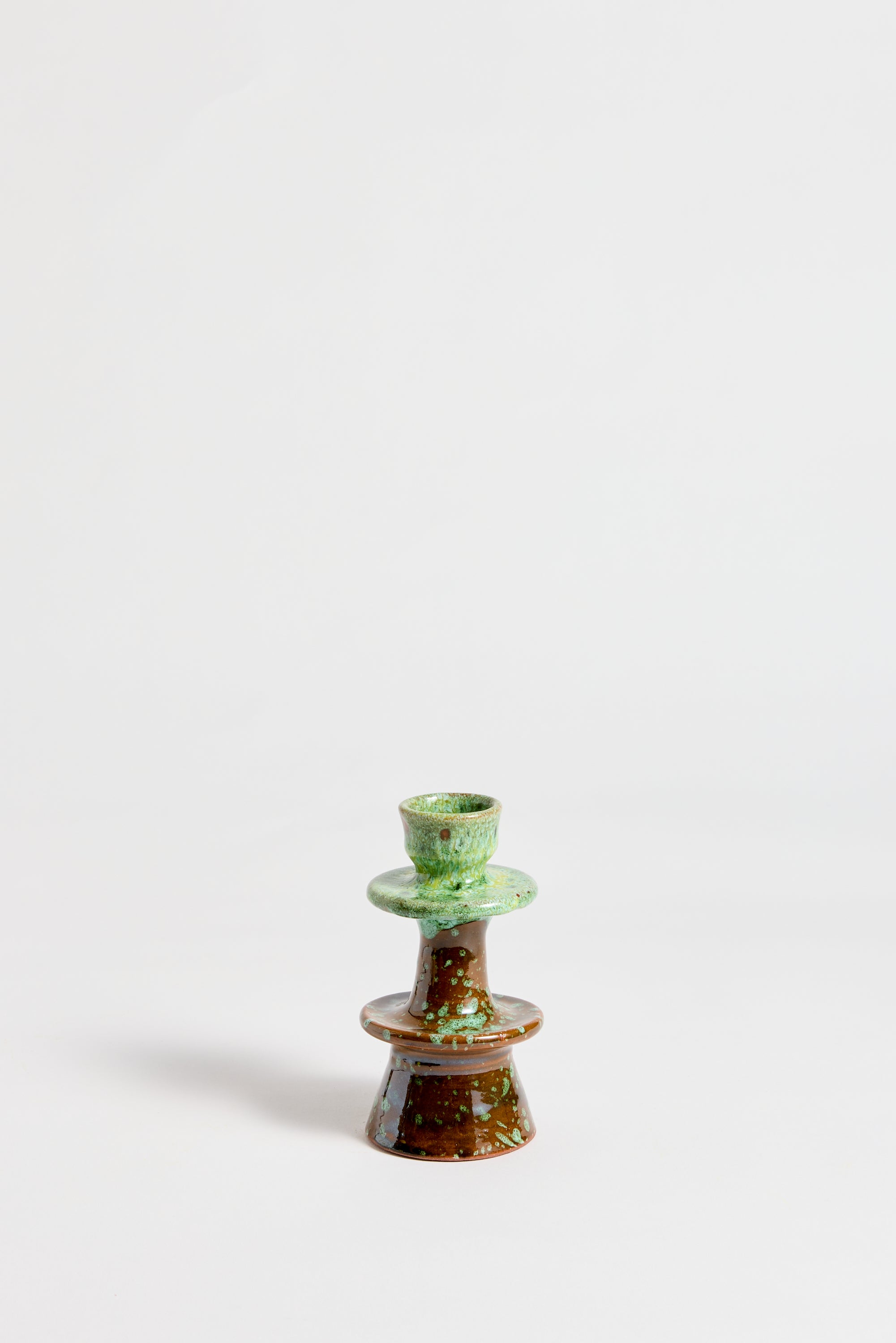 Marrakechi Lime Ceramic Double Ring Candlestick