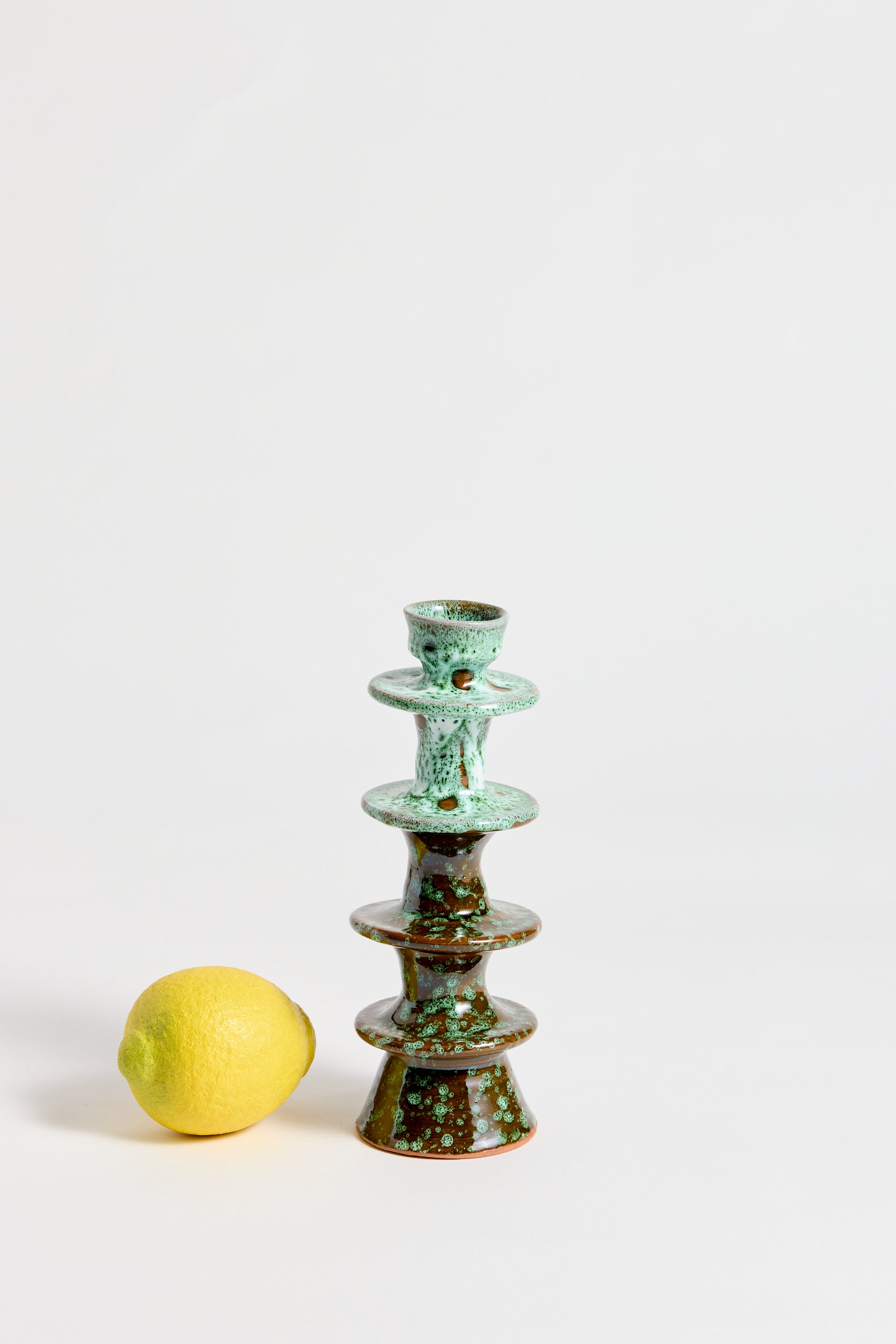 Marrakechi Azure Ceramic Quadruple Ring Candlestick