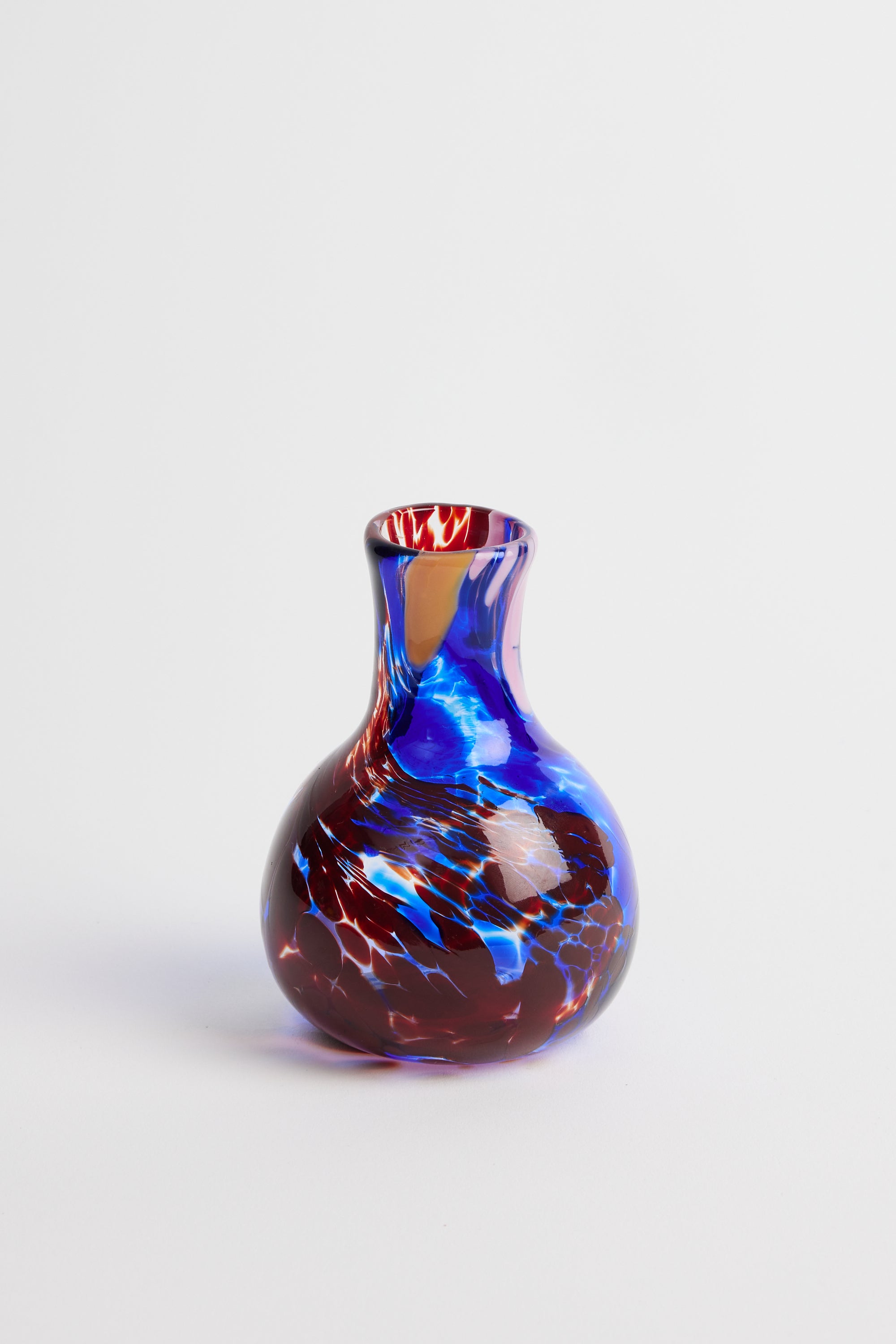 Michael Anchin Blue Red Bud Vase