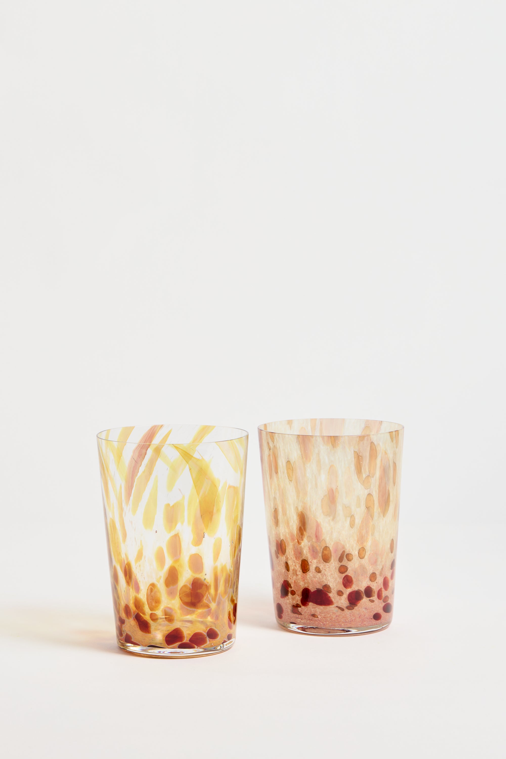 Spanish Hand-blown Crystal Glasses set of 2 in Cheetah