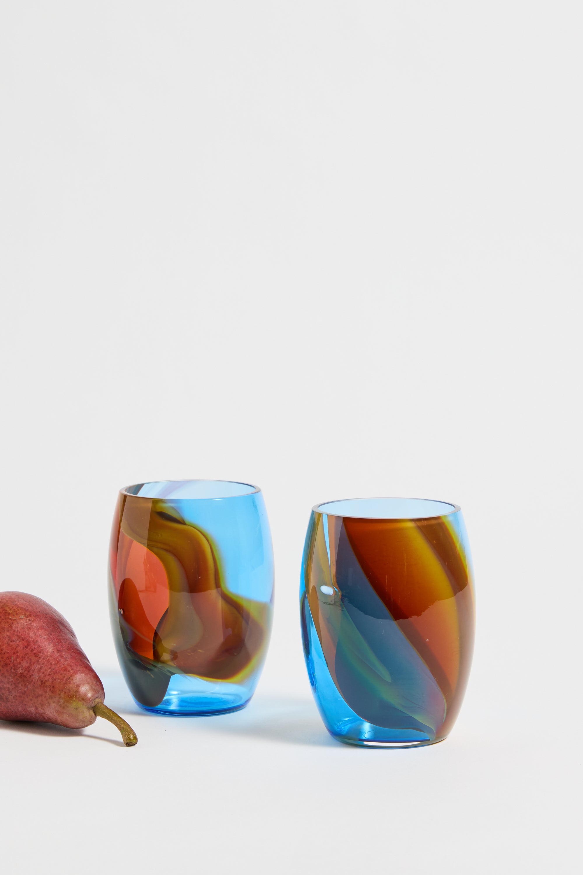 Spanish Round Crystal Glasses set of 2 in Primavera Warm