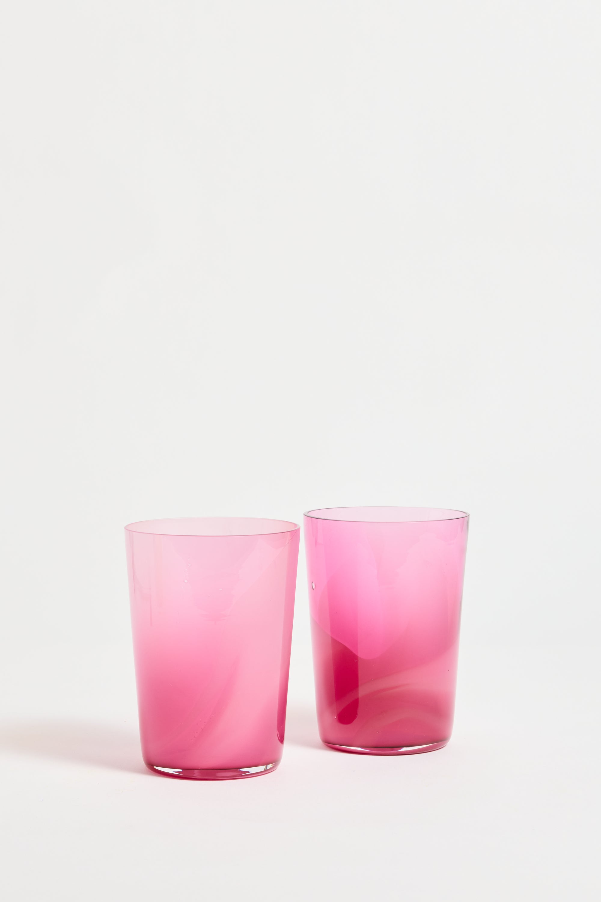 Spanish Hand-blown Crystal Glasses set of 2 in Primavera Pink