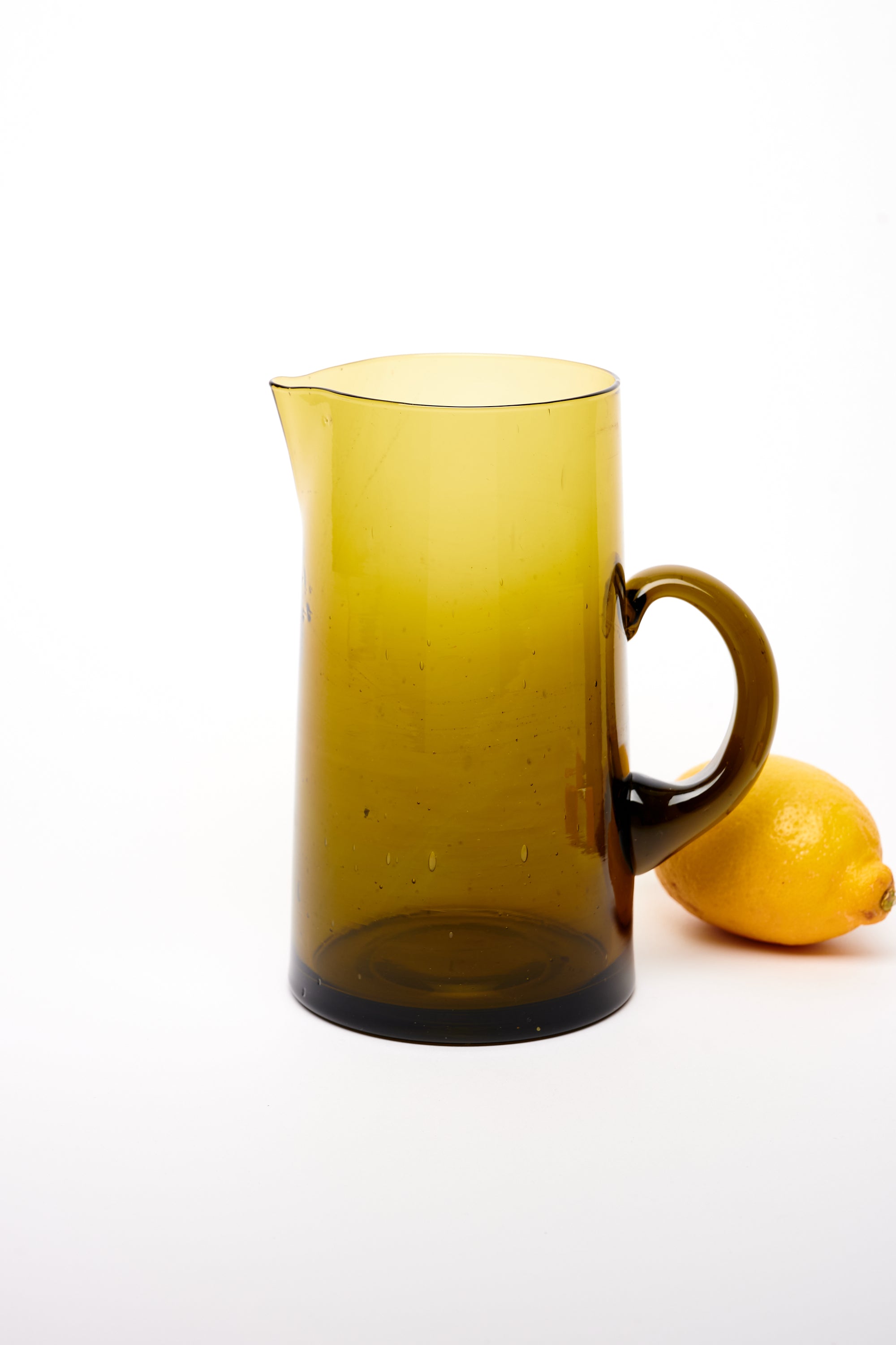 Moroccan Cone Glass Pitcher in Amber