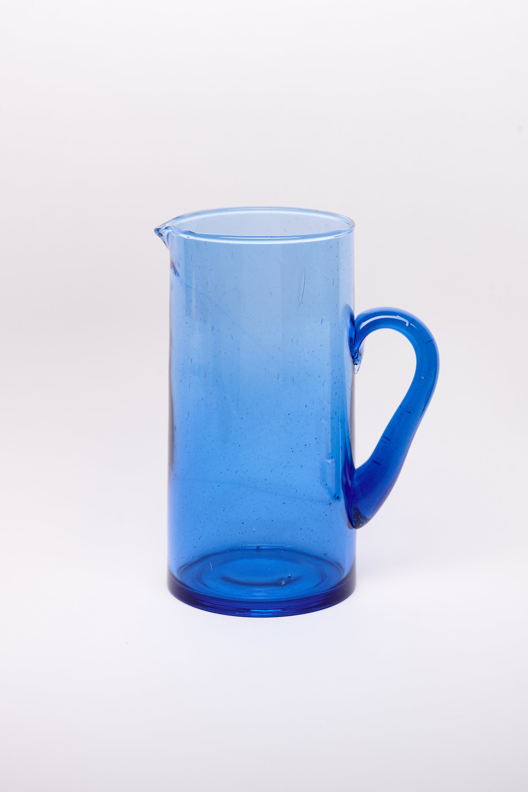 Moroccan Cone Glass Pitcher in Cobalt