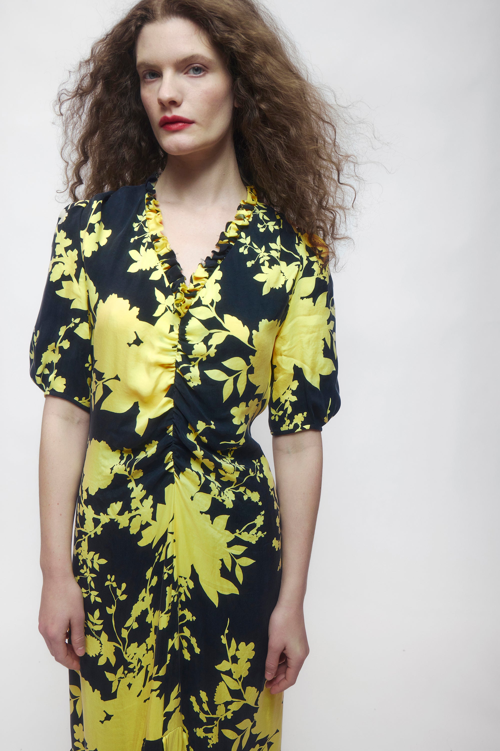 YEMAYA DRESS IN YELLOW FLORAL