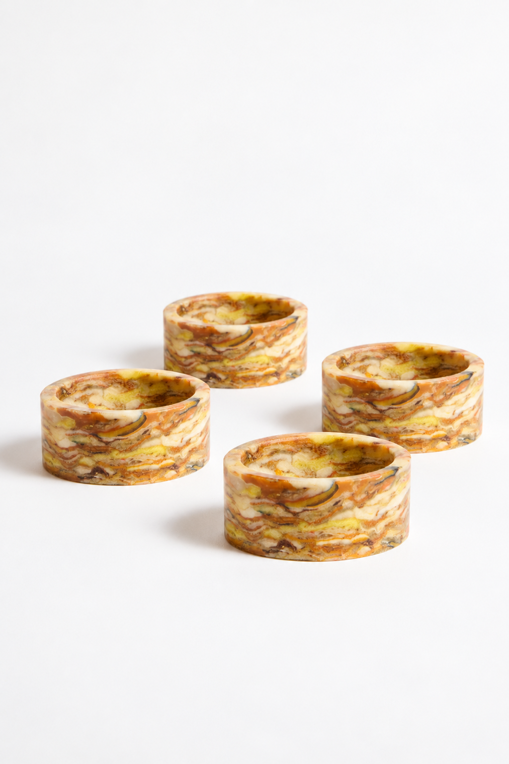 Marbled Napkin Rings — Set of 4