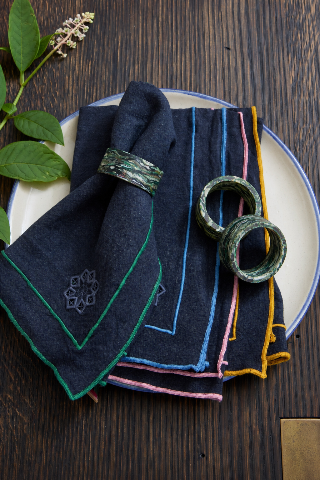 Marbled Napkin Rings — Set of 4