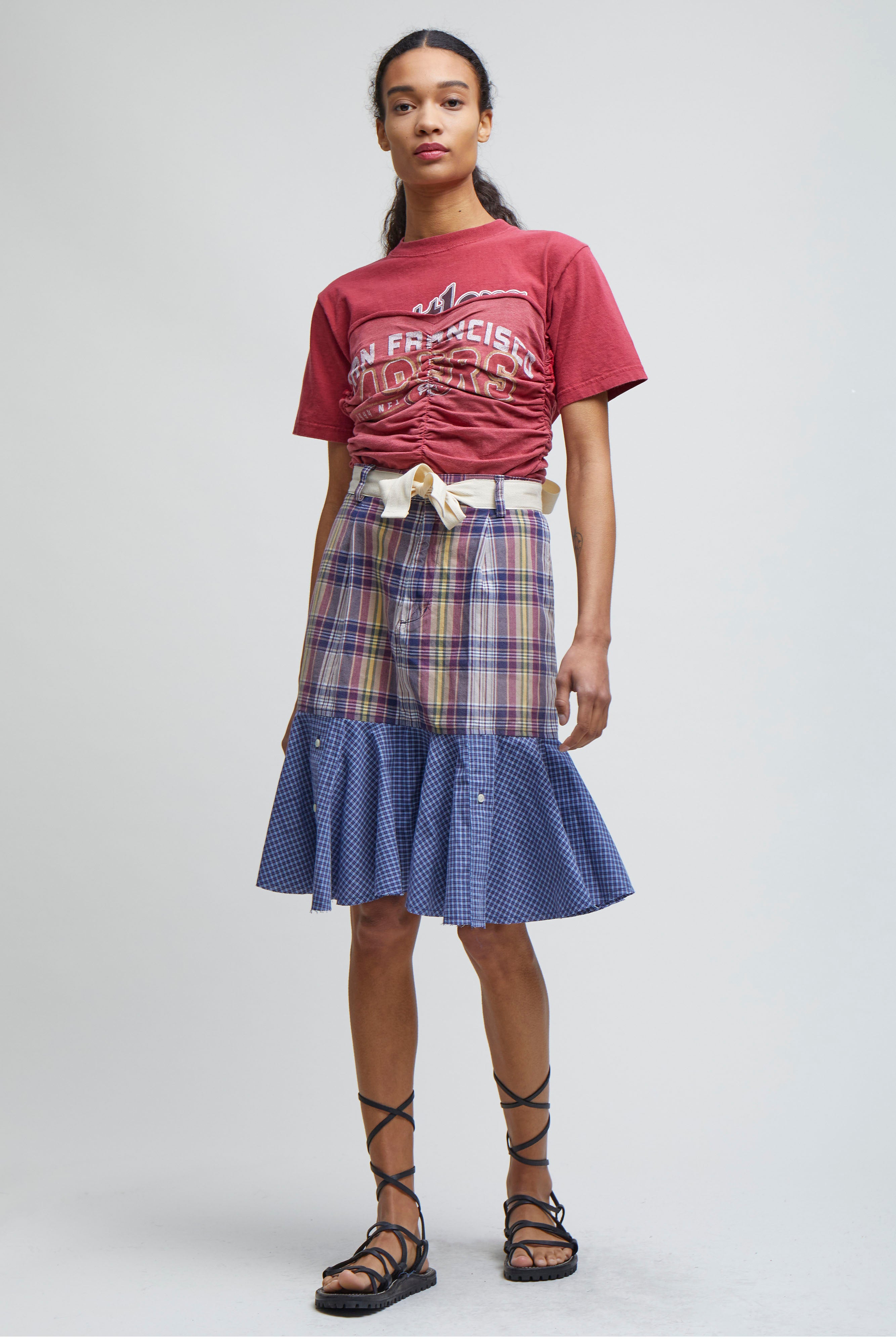 Madras Plaid Shorts Skirt